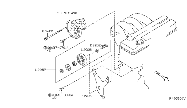 2006 Nissan Altima Power Steering Pump Mounting Diagram 1