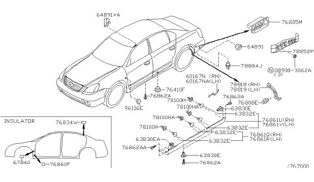 2003 Nissan Altima Body Side Fitting Diagram 1