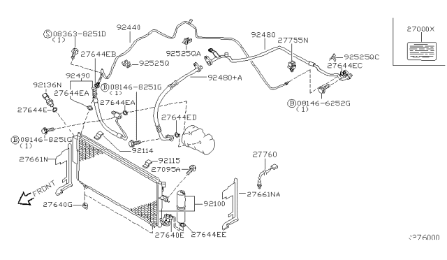 2002 Nissan Altima Condenser,Liquid Tank & Piping Diagram 2