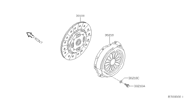 2005 Nissan Altima Disc Assy-Clutch Diagram for 30100-8J000