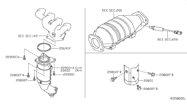 2002 Nissan Altima Catalyst Converter,Exhaust Fuel & URE In Diagram 1