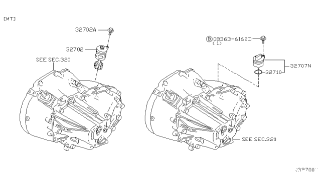 2006 Nissan Altima Seal-O Ring,Speedometer Pinion Diagram for 32710-M800A