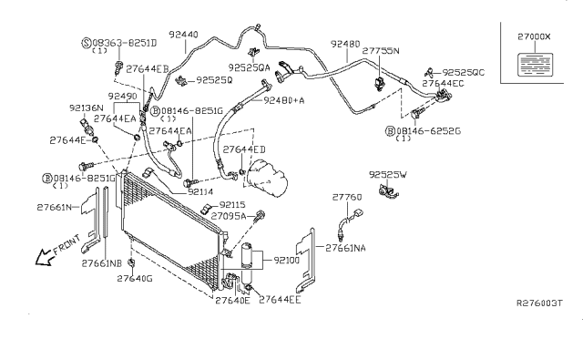 2004 Nissan Altima Hose-Flexible, Low Diagram for 92480-8J160