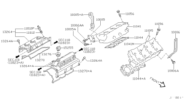 2002 Nissan Altima Cylinder Head & Rocker Cover Diagram 1