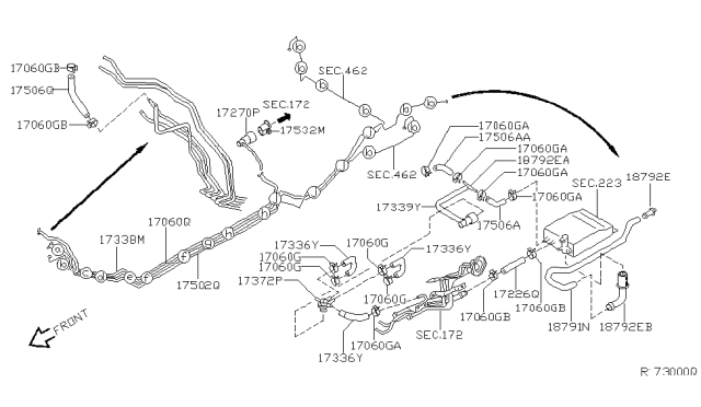 2005 Nissan Altima Hose-Fuel Diagram for 17335-9J300