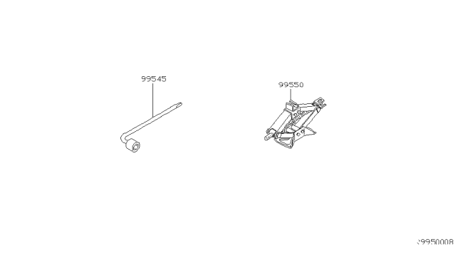 2006 Nissan Altima Jack Complete Diagram for 99550-ZB700