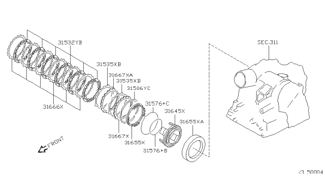 2006 Nissan Altima Clutch & Band Servo Diagram 1