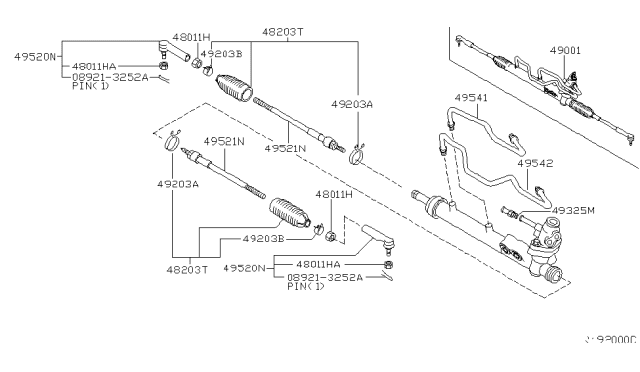 2004 Nissan Altima Gear & Linkage Diagram for 49001-ZA000