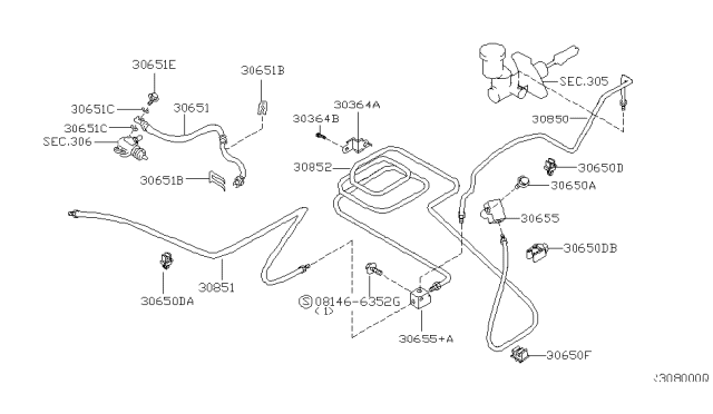 2005 Nissan Altima Hose Assy-Clutch Diagram for 30855-8J200