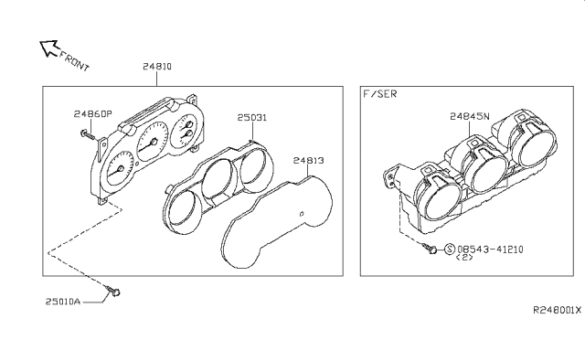 2004 Nissan Altima Housing-Combination Meter,Upper Diagram for 24812-ZB000