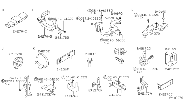 2006 Nissan Altima Bracket-Harness Clip Diagram for 24239-8J013