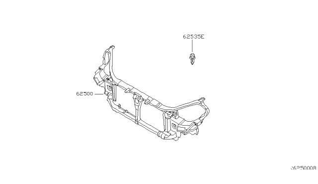 2004 Nissan Altima Front Apron & Radiator Core Support Diagram 2