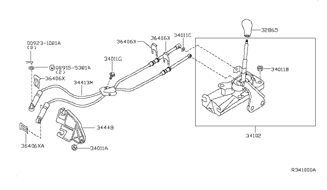 2003 Nissan Altima Transmission Control & Linkage Diagram