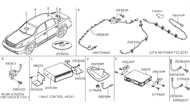 2006 Nissan Altima Wire-Bonding Diagram for 28360-8J001