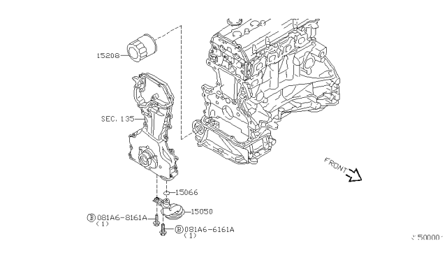 2003 Nissan Altima Seal-O Ring,Oil Strainer Diagram for 15066-3Z003