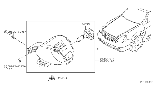 2004 Nissan Altima Fog,Daytime Running & Driving Lamp Diagram 1