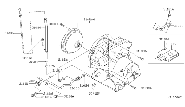 2002 Nissan Altima Auto Transmission,Transaxle & Fitting Diagram 2