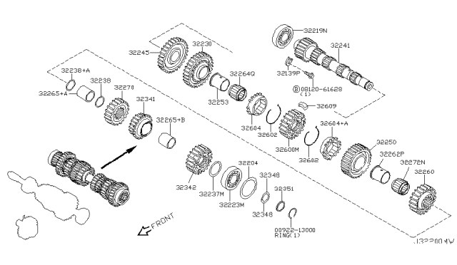 2006 Nissan Altima Ring BAULK Diagram for 32604-8H503