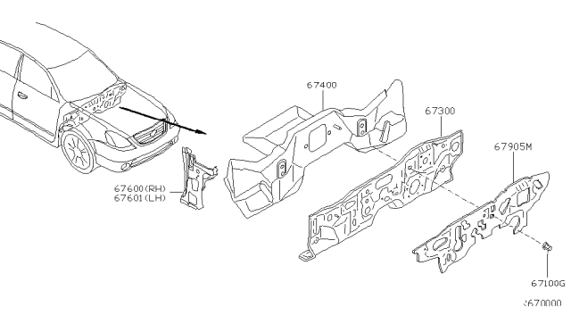 2002 Nissan Altima Dash Panel & Fitting Diagram