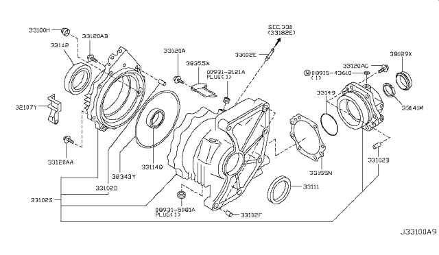 2008 Nissan Murano Transfer Case Diagram