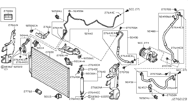 2008 Nissan Murano Hose-Flexible,High Diagram for 92490-1AA0A