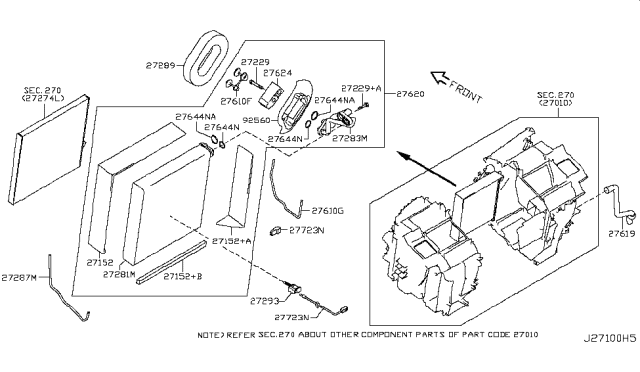 2009 Nissan Murano Seal Diagram for 27291-JN30A