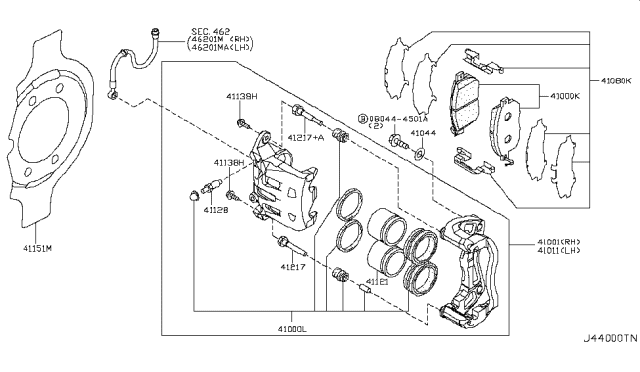 2012 Nissan Murano Piston-Cylinder Diagram for 41121-CA000