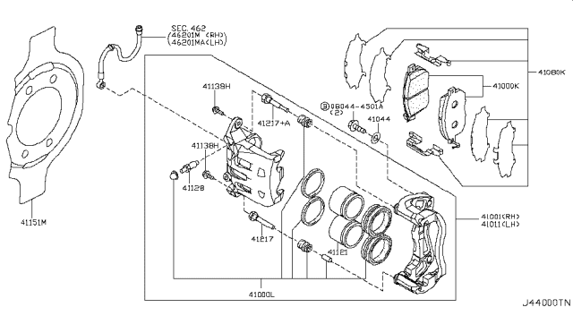 2013 Nissan Murano Front Brake Diagram 2