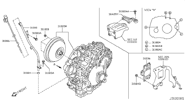 2011 Nissan Murano Auto Transmission,Transaxle & Fitting Diagram 2