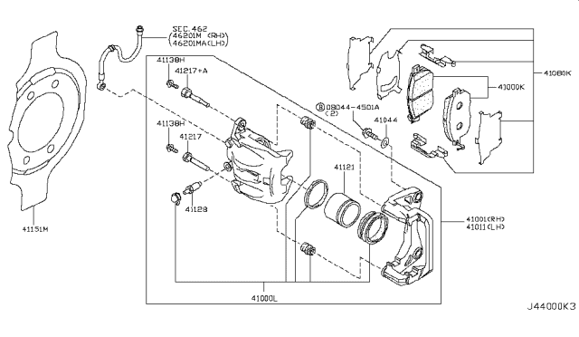 2011 Nissan Murano Front Brake Diagram 2