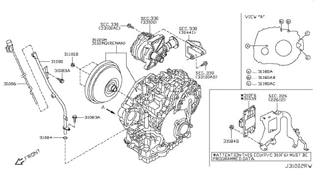 2013 Nissan Murano Auto Transmission,Transaxle & Fitting Diagram 3