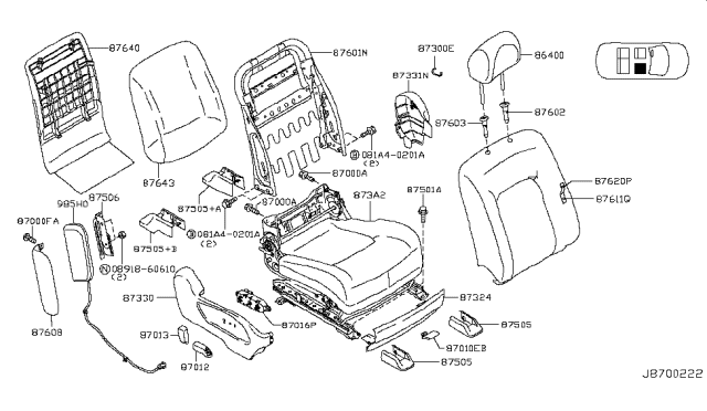 2008 Nissan Murano Front Seat Diagram 7