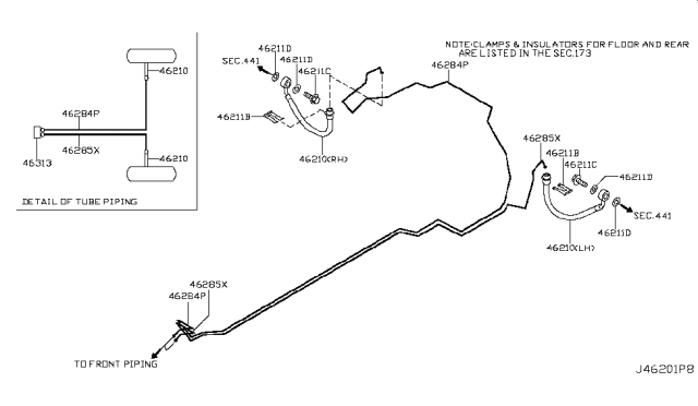 2009 Nissan Murano Brake Piping & Control Diagram 3