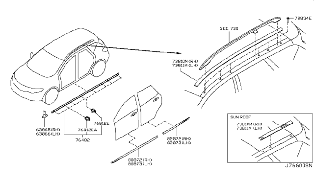 2008 Nissan Murano Moulding-Front Door,RH Diagram for 80870-1AA0A