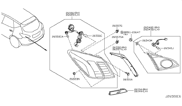 2011 Nissan Murano Rear Combination Lamp Diagram 2