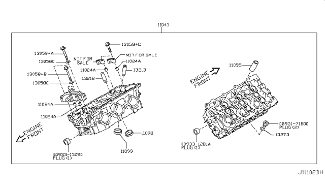 2014 Nissan Murano Cylinder Head & Rocker Cover Diagram 3