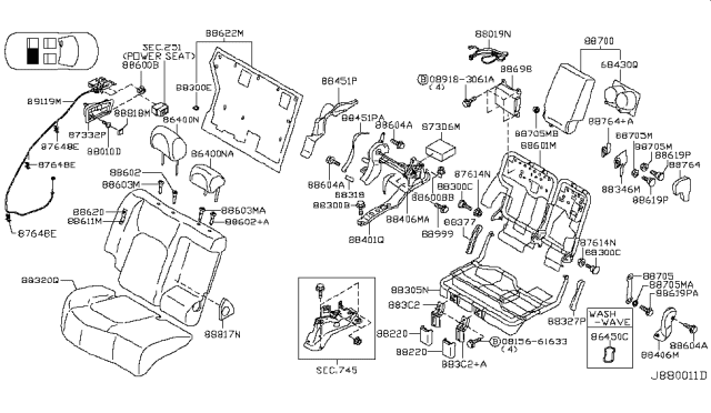 2009 Nissan Murano Rear Seat Diagram 4