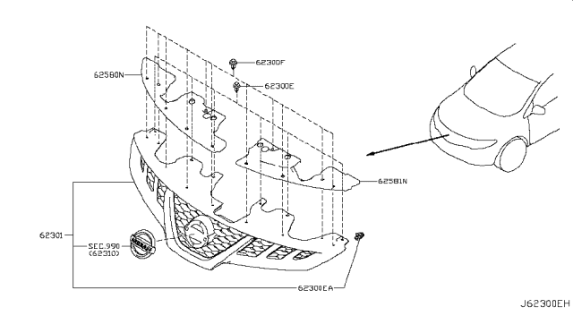 2013 Nissan Murano Front Grille Diagram