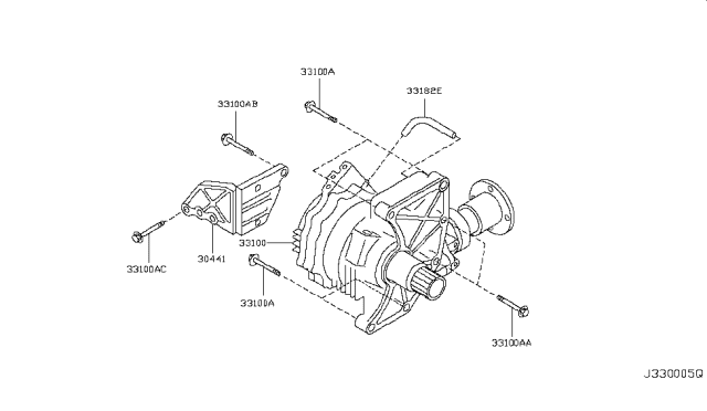 2008 Nissan Murano Transfer Assembly & Fitting Diagram