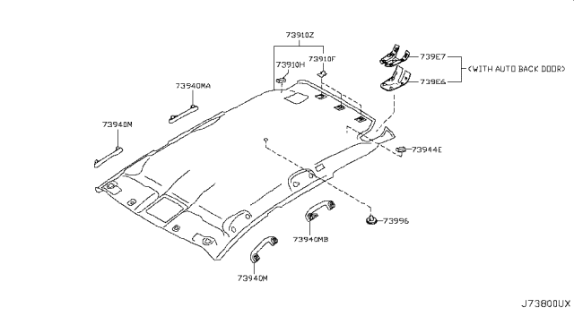 2010 Nissan Murano SUV Roof Trimming Diagram 3