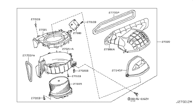 2010 Nissan Murano Heater & Blower Unit Diagram 1