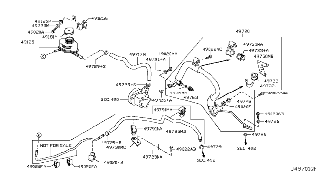 2014 Nissan Murano Bracket-Tube Diagram for 49730-1AA2E