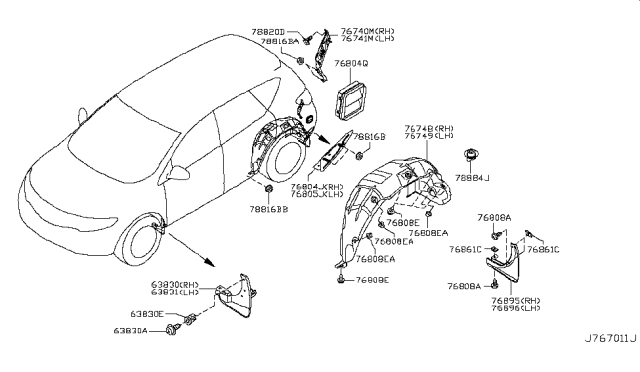 2012 Nissan Murano Body Side Fitting Diagram 1