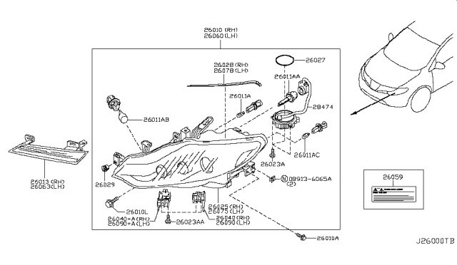 2009 Nissan Murano Headlamp Diagram 5