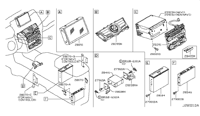 2008 Nissan Murano Switch Assy-Preset Diagram for 25391-1AA0B