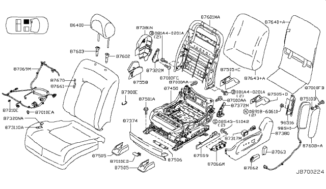 2010 Nissan Murano Side Air Bag Front Left Module Assembly Diagram for K8EHA-1AA0A