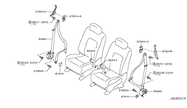 2010 Nissan Murano Front Seat Belt Diagram