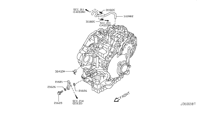 2010 Nissan Murano Auto Transmission,Transaxle & Fitting Diagram 6