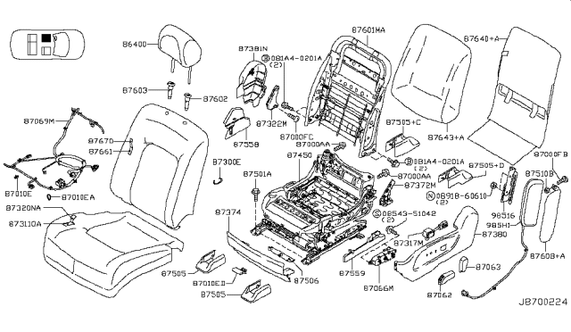 2009 Nissan Murano Front Seat Diagram 4