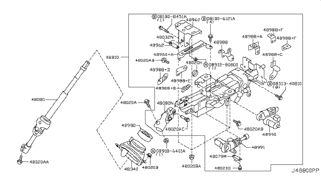 2009 Nissan Murano Steering Column Diagram 3